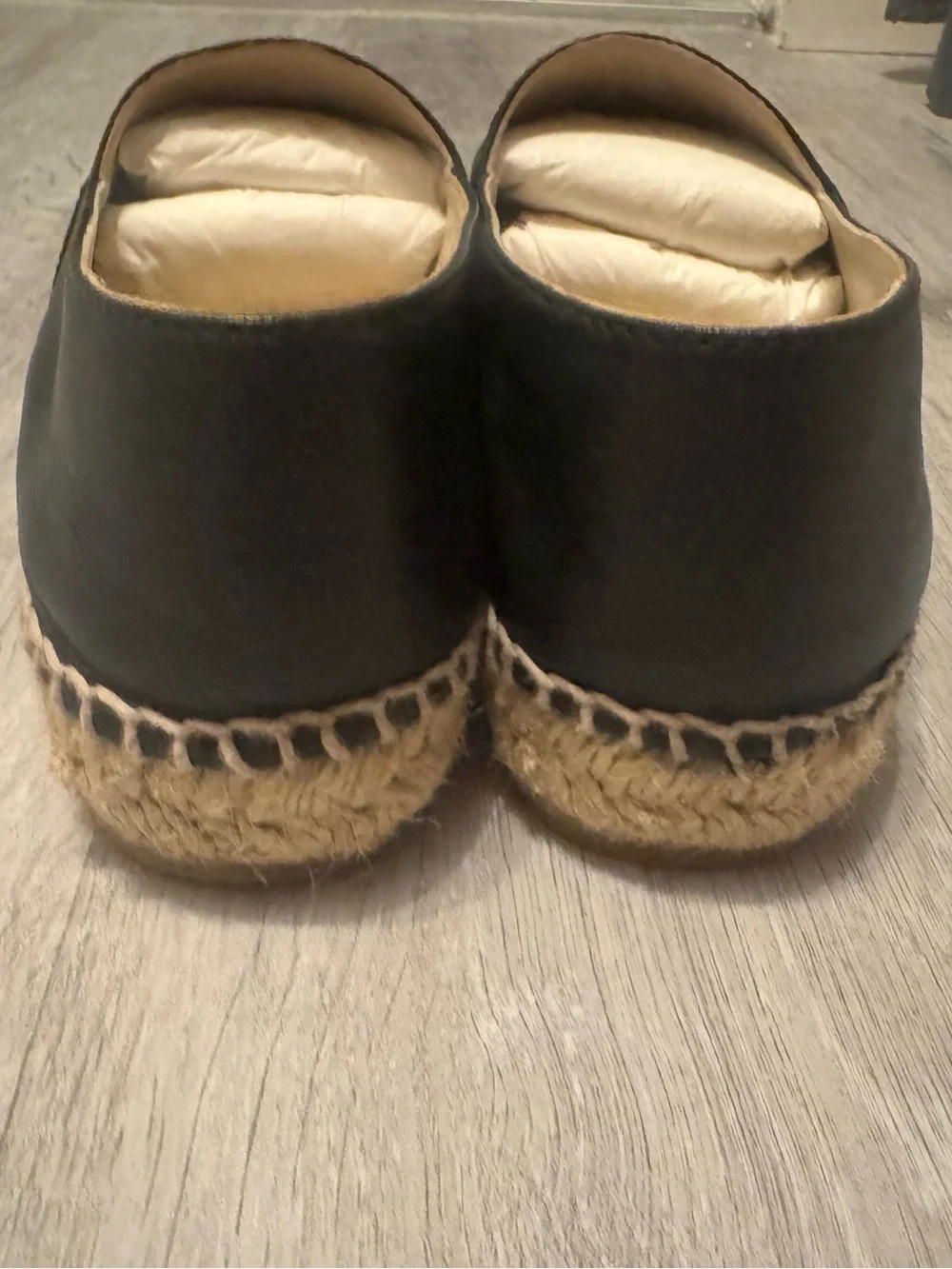 CHANEL Lambskin CC Espadrilles 37 Black